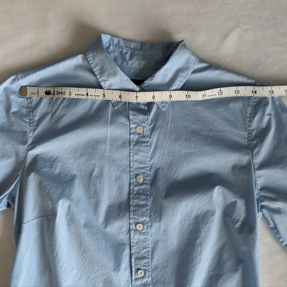 J Crew Stretch Perfect Light Blue Collared Long Sleeve Button Shirt XS (Flawed) - Picture 7 of 13